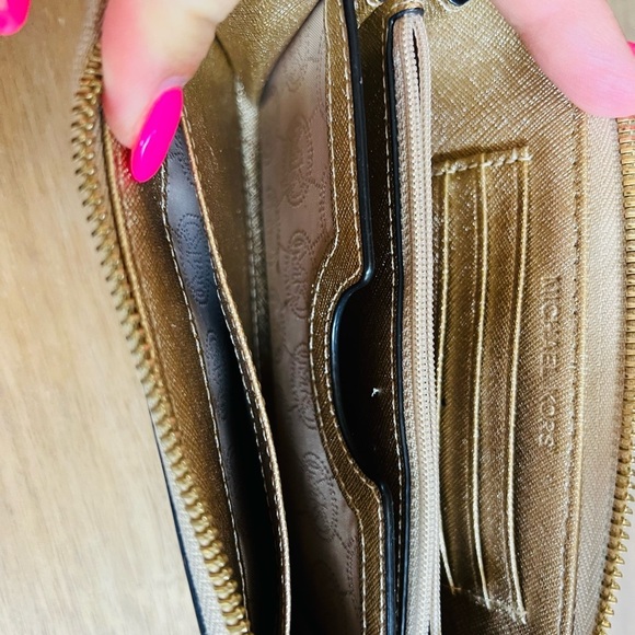 Michael Kors Gold Wristlet with Black Strap - Picture 2 of 8